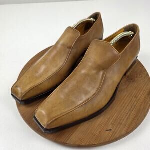 Oliver Sweeney Dagher Shoes Mens 10 Slip On Square Toe Leather Loafers Italy